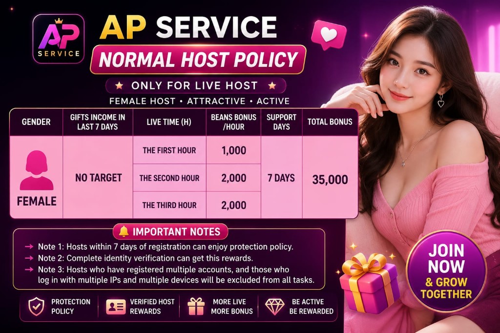Normal Host Policy — hourly beans bonus for new hosts
